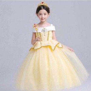 The new ice and snow beauty and the beast Belle princess dress Aello Sleeping Beauty skirt SMR022