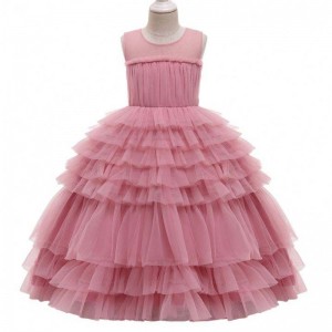 BAIGE 2021 New Design Girls Dresses Layered Ruffles Ball Gown Kids Tutu Party Dress