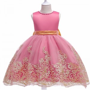 MAQTZ 2021 New Girl Princess Ball Gown Kids Formal Birthday Party Dresses With Big Bow