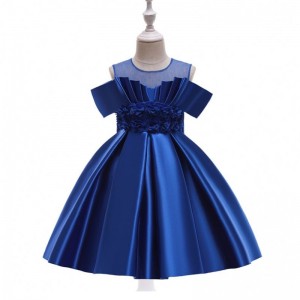 BAIGE Latest flower girl dresses one shoulders baby girls princess wedding dress with big bow