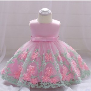 BAIGE Children Fashion Party Frock Kids Party Wear Flower Girl Dress For Kids 0-2 Years