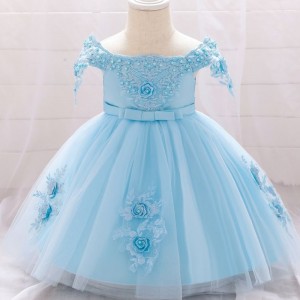 BAIGE Off-Shoulde Flower Girl Dresses Newborn Baby Girl Party Dress For 0 -2 years old L5057XZ