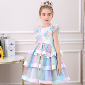 BAIGE New Model Kids Clothing Lovely Flower Girl Party Dress Children Clothes