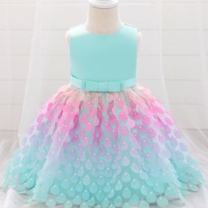 Fancy Mermaid Sequin Baby Dress Colorful Princess Girls Party Birthday Dresses L1925XZ