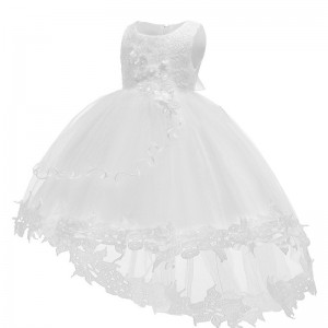 European Style Girl Wedding Dress For Kids Lovely Birthday Party Tutu Red Dresses For Girls 6-24 Month Old Sleeveless