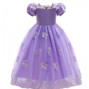 Fairy Tale Princess Dress for Kids Purple Lace Girls Frocks Design Dresses Costume Kids Birthday Dresses for Kids