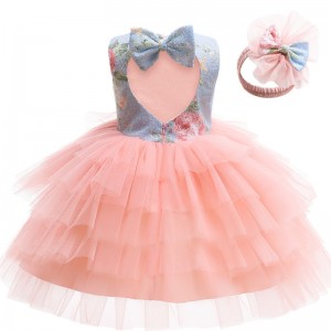 Summer Baby Girl Sweet Style Clothing Lace Flower Party Birthday Dress Tutu Skirt Fashion Party Baby Girl Dress