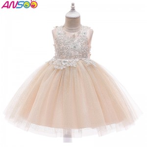 ANSOO New Fashion Wedding Party Princess Toddler baby Girls Clothes Kids Baby Girl Dresses