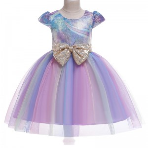 ANSOO New Bowknot Children's Skirt Fashion Children's Dress Princess TUTU Dress For Birthday Party