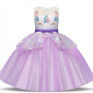 Unicorn Dress For Girls Wedding Party Ball Gown Kids Baby Birthday Princess Dress