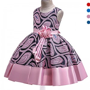 ANSOO Christmas Princess Girls Flower Embroidered Dress Elegant Kids Girl Wedding Party Pink Dresses Halloween Girls Clothes