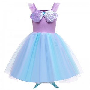 Princess Dress for Baby Girls Fancy Little Mermaid Cosplay Costume Toddler Kids Ocean Siren Summer Clothing