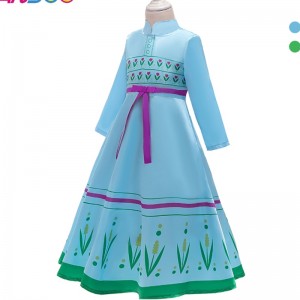 ANSSO Anna Elsa Princess Costumes For Kids Halloween Christmas Party Cosplay Snow Queen Fancy Dresses Girls Snowflake Prom Gown