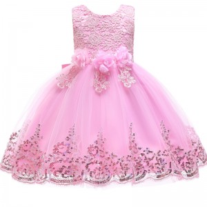 Baby Flower Princess Dress Sleeve Party Dress Lovely Girl Dress