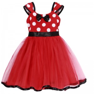 Baby Girl Polka Dot Fancy Dress Birthday Party Tulle Lace Princess Dress With Hairband For Children's Party