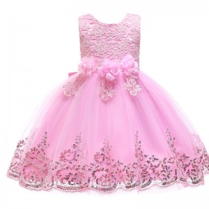 Baby Girl Wedding Dress Lovely Birthday Party Dress Sleeveless Tutu Dresses for Girls 2-12 years Old