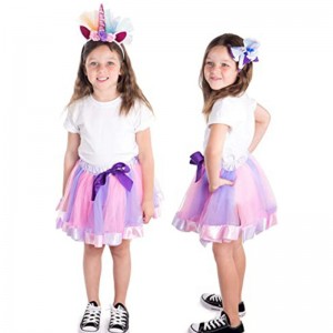 European and American Girls Tutu Skirt Unicorn Headband Set Ballet Dress up Costume