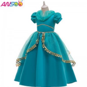 ANSOO Fancy Kids Dress New Arrival Lace Performance Girl Star Patterns Lovely Baby Kids First Birthday Persian Princess Dress