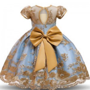 Baby bow Princess skirt patchwork color lace embroidered evening dress for baby