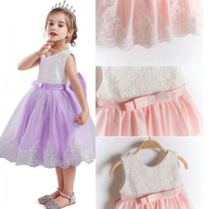 17 Kinds Colors Robes Infants Pretty Peach Children's Girl Kids Princess Flower Dress For Girl