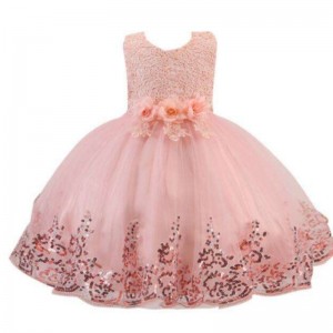 Kids Sequins Lace Princess Dress Children Wedding Birthday Party Dress Flower Girl Dress 3-12 years