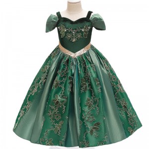 ANSOO New Arrival 2022 Party Prom Dresses A Child In A Loose Elegant Green Dress At A Summer Party