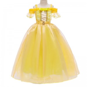 ANSOO Beauty And The Beast Belle Princess Summer Dress Kids Girl Party Dress Christmas Costume Baby Princess Dress