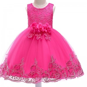 European Style Children Clothing Girl Wedding Dress Kids Lovely Birthday Party Tutu Dresses For Girls Sleeveless