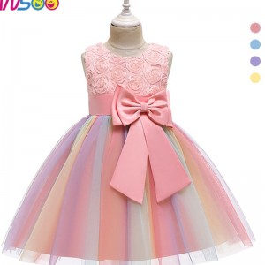 ANSOO Dress for Girls Children Cartoon Vestidos Kids Tutu Dresses Toddlers Summer Sleeveless Princess Dresses For Girls