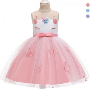 ANSOO Kids Girls Dresses Rainbow Birthday Princess Sleeveless Dresses Unicorn Tutu Princess Dress For 12 Years Old Girls