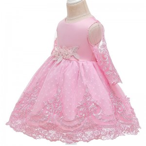 ANSOO 2022 New Style Summer Little Girls Princess Sleeveless Long Lace Back Big Bow Puff Party Dress Costume For 2-13 Years Girl