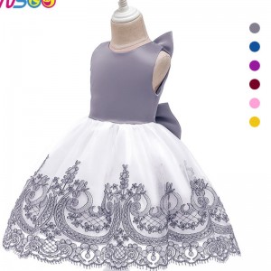 ANSOO Hot wholesale New Arrival Baby Summer Clothing lace flowers Kids Wedding Frock Baby Girl Birthday Party Dresses For Girls