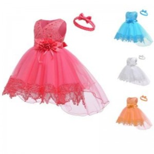 Hot Sale Girl Wedding Flower Kids Lovely Clothing Party TUTU Girls' Short Birthday Toddler Red Dresses For 6-24 Months