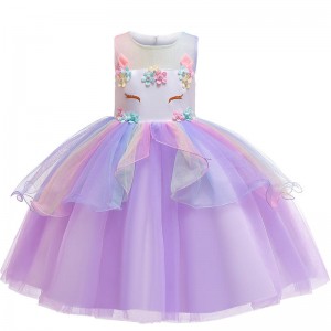 Performance Wear Unicorn Dress Up Clothes for Little Girls Rainbow Unicorn Tutu Dress Costume with Headband Birthday Gift