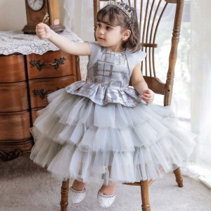 Baige 2022 New Multi-layer Lovely Flower Girl Dress Little Girl Fairy Princess Ball Gown baby girl dresses 2year