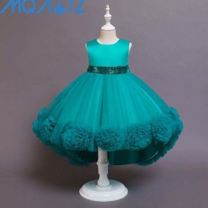 Baige Hot Sale Girl Princess Party Dress Frock Kids Party Long Gown Flower Girl Dress