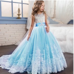 BaigeLuxury design Wholesale Kids Wedding Event Ball Gown Fancy Princess Prom Frock Girl Party Dress LP-231