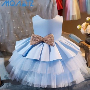 Baige New Flower Girl Tutu Dress Baby Frock Children Clothes Bow Birthday Girl Dress