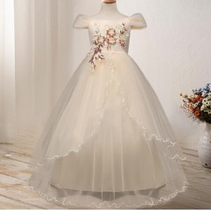 Winter Christmas Party Elegant Dress Evening Ball Gown Kids Princess First Communion Dress Teenager Dress New Year Girls Costume