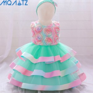 Baige Hot Selling Baby Summer Sleeveless Tulle Dress Girls Cake Layered Kids Costume Girl Party Dresses