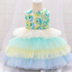 2020 Flower Newborn Baby Baptism Frock First Communion Dress Cake Tutu Princess Dresses