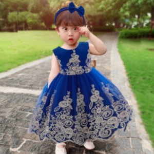 Baige New Lace Frock Kids Party Wear 0-6Year Flower Girl Birthday Party Ball Gown