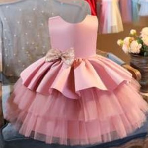 Baige New Children's Party Dress Frock Kids Wedding Clothing Sleeveless Midi Party Dress