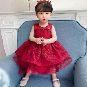 Baige Summer Infant Newborn Baby Girl Frock Design Birthday Wedding Party Tailing Dress T1939XZ