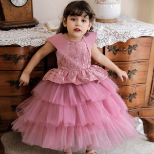 Baige New Design Toddler Baby Girl Infant Princess Tulle Tutu Dress Kids Wedding Party Dresses