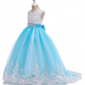 Baige Fancy Little Girls Prom Diamond Dresses Puffy Party Maxi Dress For Kids Long Children Maxi Ball Gowns