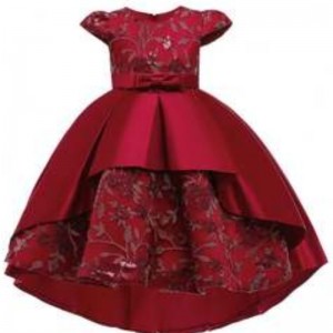 Baige High Quality Summer Frock Kids Party Wear Flower Girl Western Party Formal Trailing Birthday Dress T5170