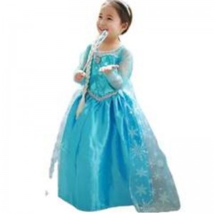 Frozen Elsa Anna Costume Elsa 2 Dress Halloween Girls' Dresses With Sequined