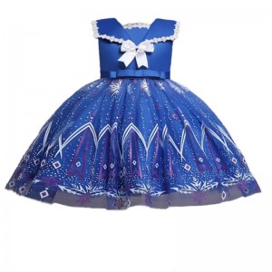 Children Clothes New kids Dresses For Girls Lace Sleeveless Party Dress Bow-Knot Princess Wedding Long Dress