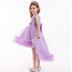 Flower Girl Dress Lace Princess Dress Trailing Tutu Skirt Girl Swallowtail Wedding Dress